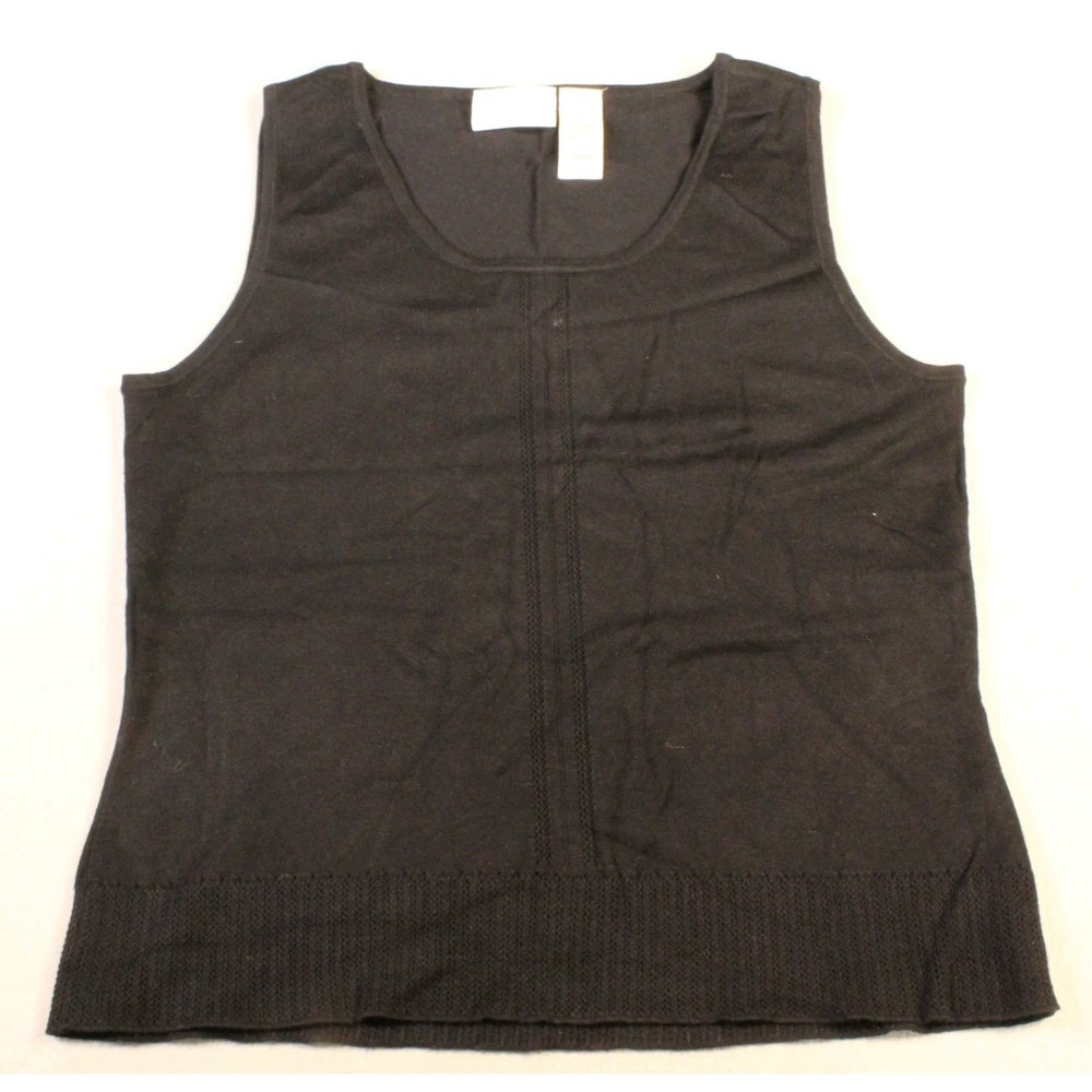 Liz Claiborne Black Sleeveless Knit Top Women's Medium Stretch Casual Basic Tank